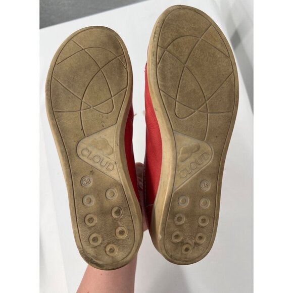 CLOUD Footwear Aika Sneakers leather Lace Up Side Zip Red Comfort Size 38 US 7.5 - Picture 5 of 6